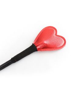 Shiny heart crop 64cm black/red