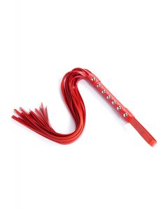 Studded flogger 53cm - red