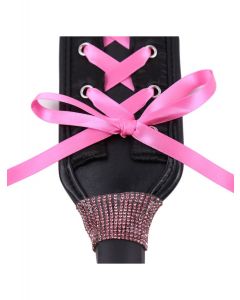 Paddle 36 cm diamonds black/pink ribbon