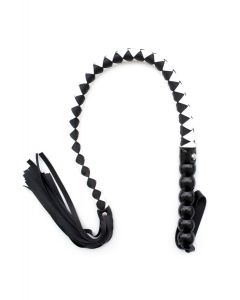 Mahogany whip 90cm black handle/stripe